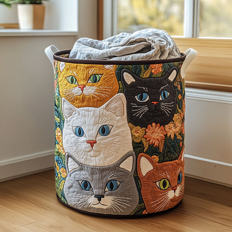 Cat Meadow Laundry Basket