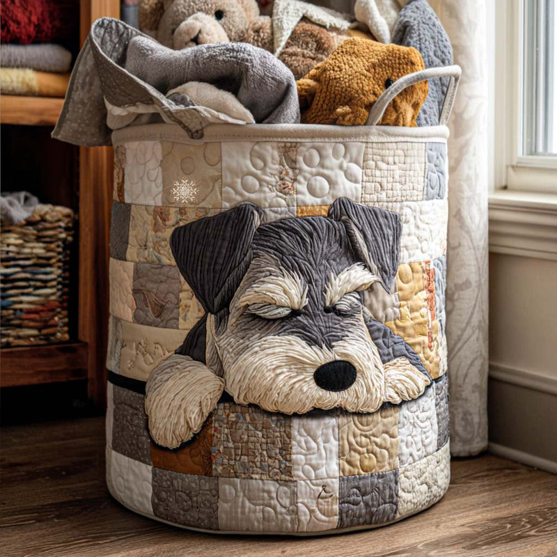 Sleepy Schnauzer Laundry Basket