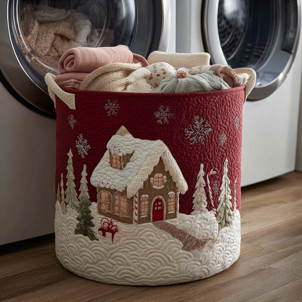 Snowy House Laundry Basket
