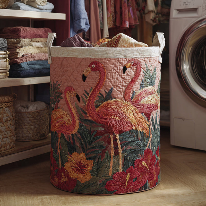 Sunshine Flamingos Laundry Basket