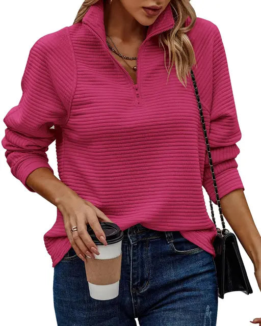 Women's High-neck Shirt with Zipper